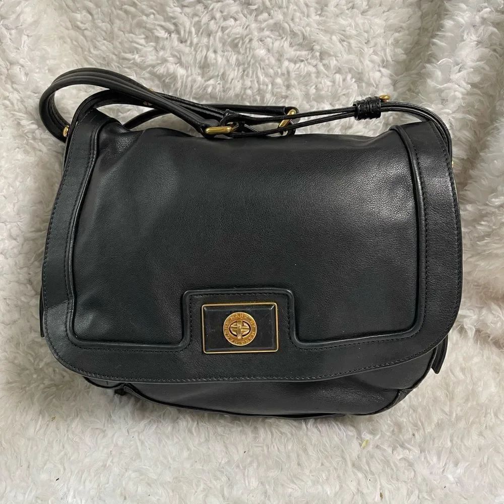 Marc by Marc Jacobs leather black hobo shoulder/crossbody bag gold tone hardware